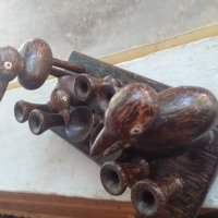 Интересна дървена мастилница с пиленца, снимка 3 - Антикварни и старинни предмети - 42181829