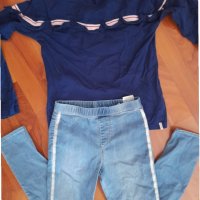 Блузка с дънков клин, снимка 2 - Детски комплекти - 34119647