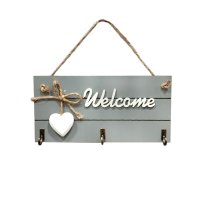 3990 Декоративна дървена закачалка за ключове Welcome, снимка 1 - Закачалки - 42208288