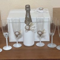 Сватбени чаши, снимка 4 - Сватбени аксесоари - 44411991