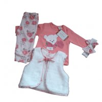 Комплект от четири части за бебе момиче в розово и бяло, снимка 5 - Комплекти за бебе - 39264042