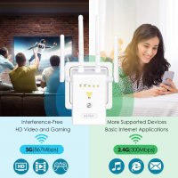 NETVIP 1200Mbps-5G Dual Band WiFi Рутер, Репитер и Повторител, с 4 ВЪНШНИ АНТЕНИ, снимка 2 - Рутери - 33835271