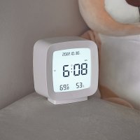 Малък светещ настолен часовник с термометър влагомер и аларма за бюро, снимка 7 - Други - 42188401