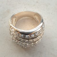 Масивен дамски сребърен пръстен с цирконий, снимка 3 - Пръстени - 38599628