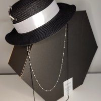 Дамска лятна сламена черна шапка, снимка 1 - Шапки - 41350187