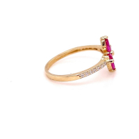Златен дамски пръстен 1,63гр. размер:55 14кр. проба:585 модел:21991-5, снимка 2 - Пръстени - 44763471