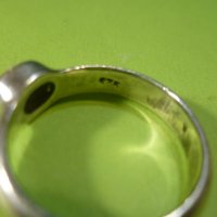 Сребърен пръстен с естествен камък, снимка 5 - Пръстени - 35772242