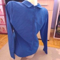 Синя ризка тип блузка, снимка 6 - Ризи - 42558890