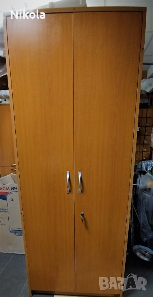 Офис шкафове - Двукрили гардероби за документи с рафтове 2 бр. череша, снимка 1