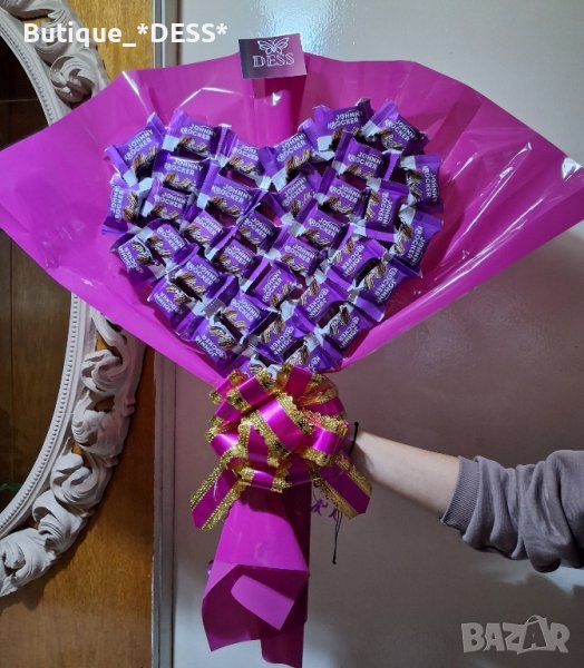‼️ЗАПОВЯДАЙТЕ🎀 Шоколадов,ръчно
изработен,букет- сърце"MY
LOVE"💝, снимка 1
