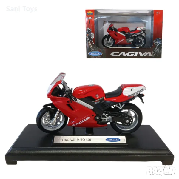 Метален мотор Welly - CAGIVA MITO 125, 1:18, снимка 1
