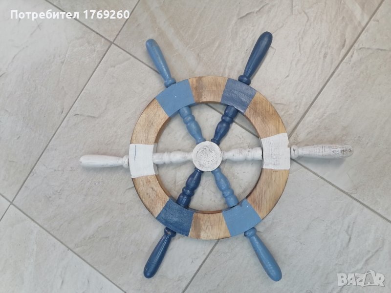 Продавам дървен рул в синьо и сиво! , снимка 1
