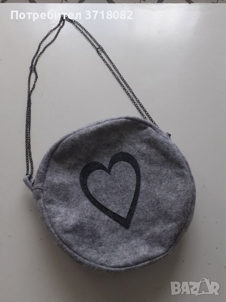 Дамска чанта от сив плат, снимка 1