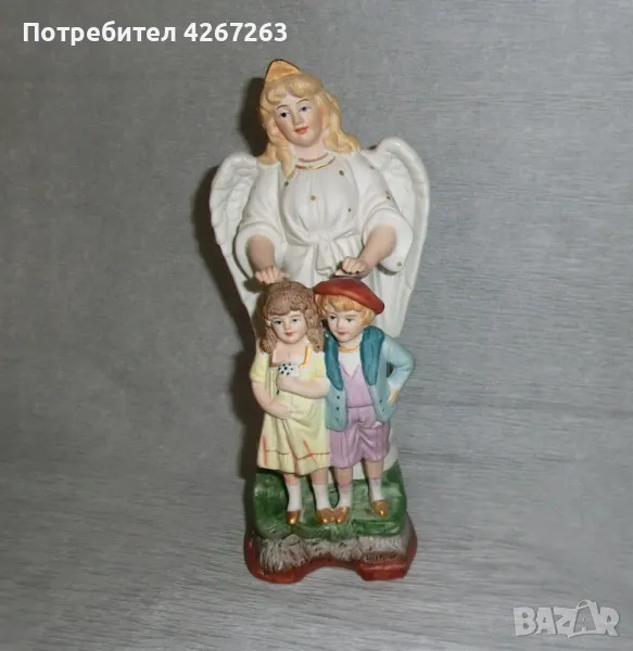 Статуетка ангел пазител от порцелан/бисквит, снимка 1