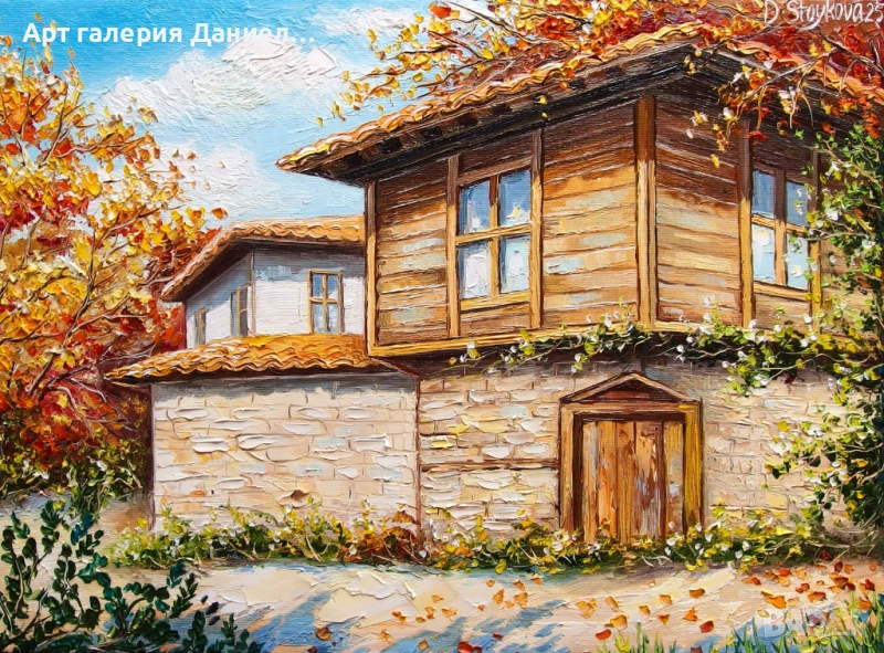 Ръчно рисувана картина с маслени бои - Врата към миналото, снимка 1