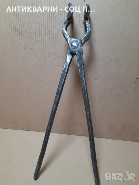 Соц Стари Ръчно Ковани Масивни Ковашки Клещи., снимка 1