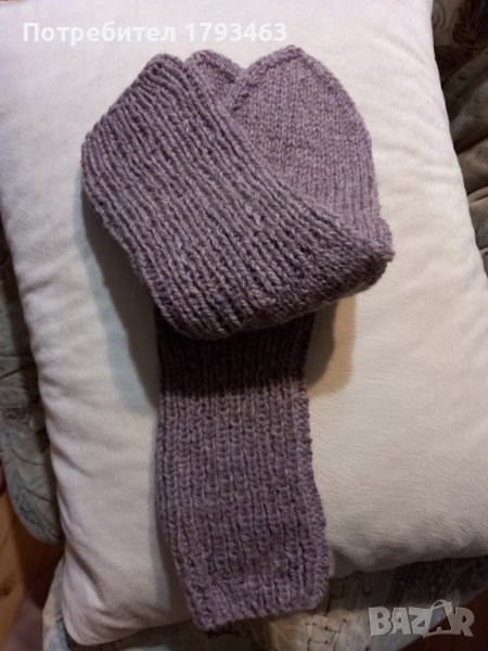 Ръчно плетени мъжки чорапи от вълна размер 45, снимка 1