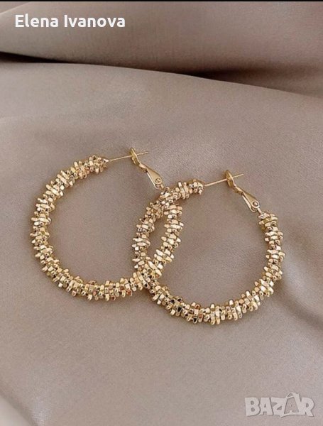 Уникални обеци от висококачествена медицинска стомана с 14 к златно покритие, снимка 1