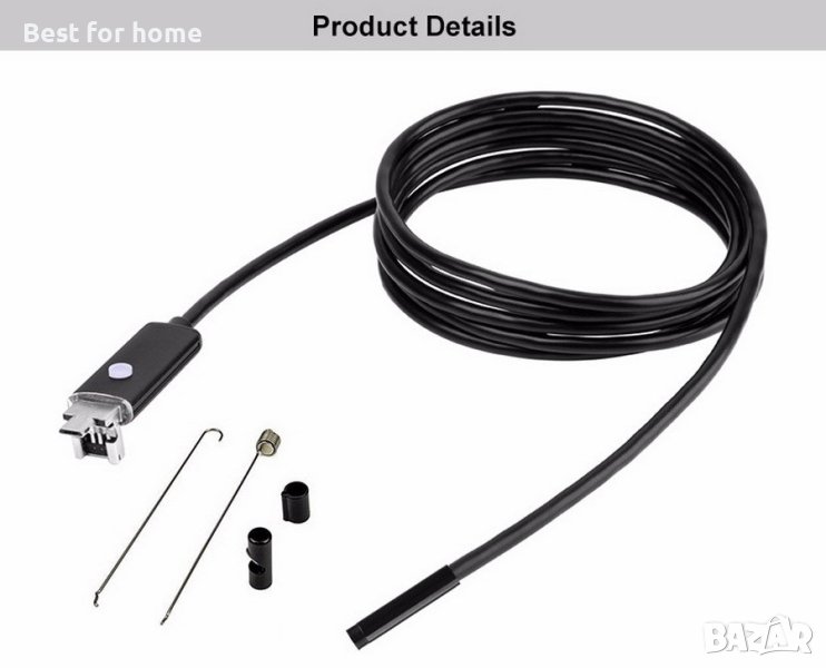 Ендоскопска камера 10 метра HD с 7мм глава, снимка 1