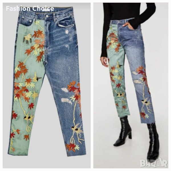 Нови дънки Zara с бродерия , снимка 1