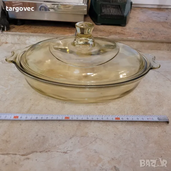 Голям немски съд от огнеупорно стъкло, снимка 1