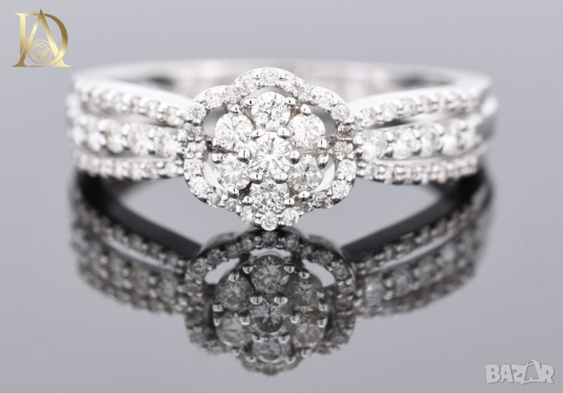 Нов Златен Пръстен с 0.65кт Естествени Брилянти , снимка 1