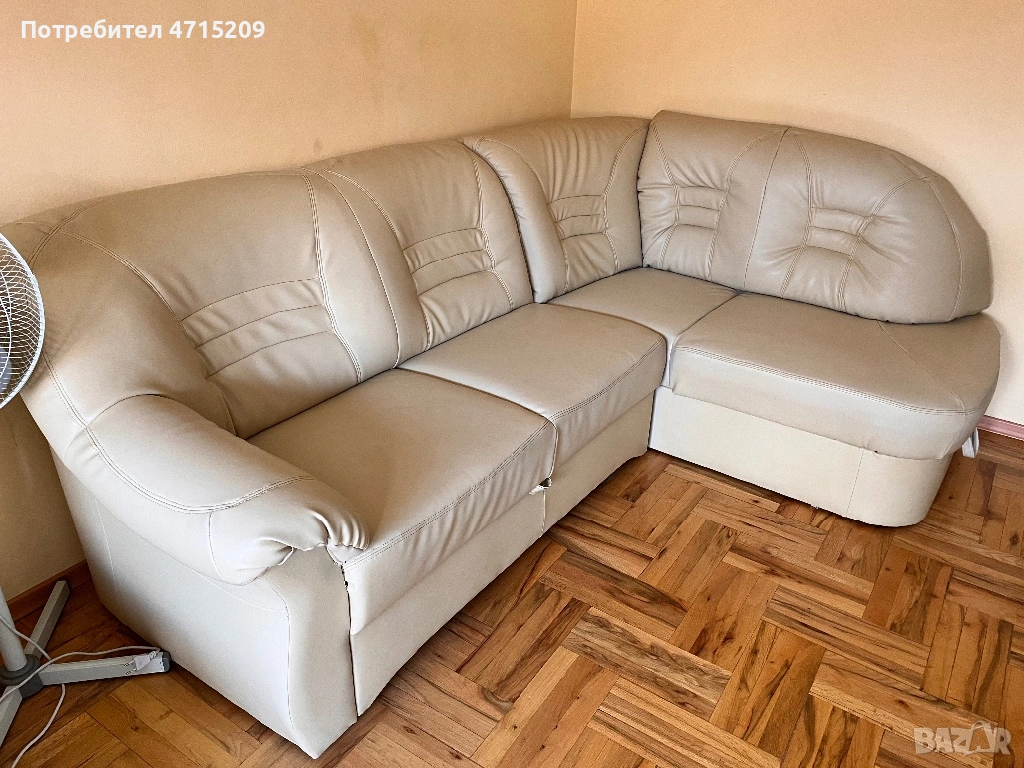 Ъглов диван с ракла и функция сън, снимка 1