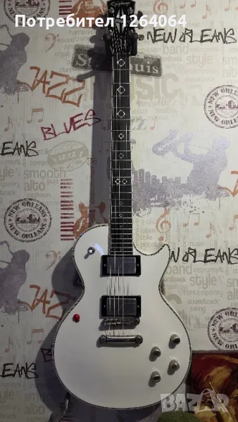 Epiphone Jerry Cantrell Prophecy Les Paul Custom (Fishman Fluence; Incl. Hard Case) AB Bone White, снимка 1