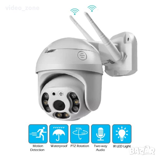 5MP WiFi FULL HD 1080P Безжична IP SMART камера с цветно нощно виждане и звук, снимка 1