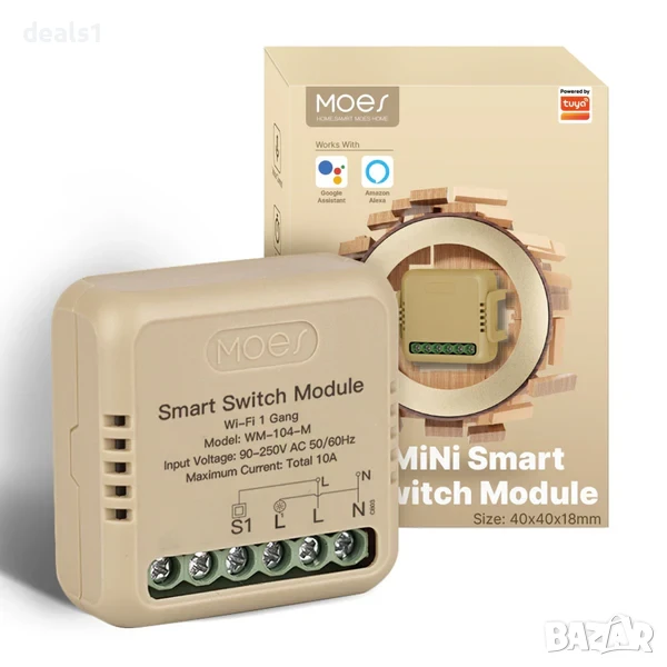 Moeshouse WiFi Едноканален Мини DIY Смарт модул за светлини Реле с таймер, снимка 1