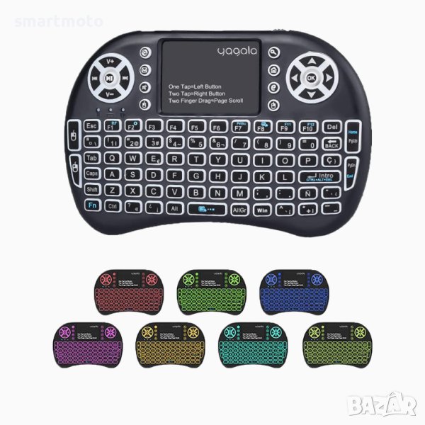 514 Мини безжична клавиатура за Android PC или TV Box Mini с подцветка, снимка 1