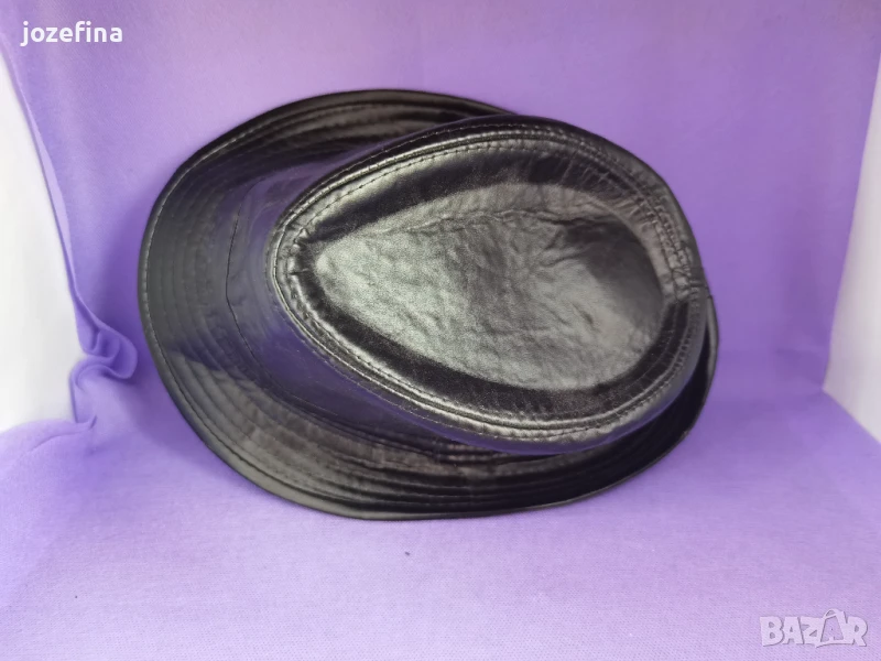 Шапка тип бомбе кожена, снимка 1