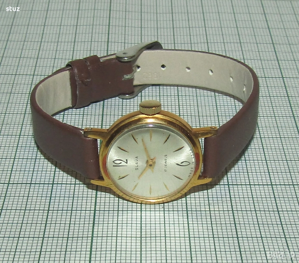 Дамски часовник Слава, позлатен AU20. , снимка 1