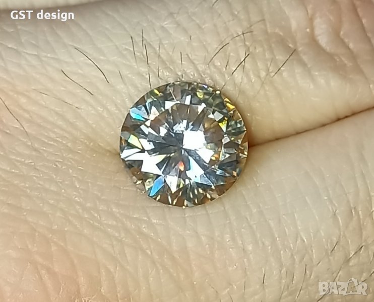 Спешно Уникален Топ 6,7 карата Фенси Златно G-H диамант мойсанит diamond Moissanite, снимка 1