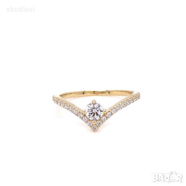 Златен дамски пръстен 1,68гр. размер:55 14кр. проба:585 модел:21864-1, снимка 1