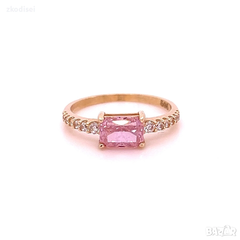 Златен дамски пръстен 2,17гр. размер:55 14кр. проба:585 модел:34538-1, снимка 1