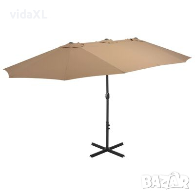 vidaXL Градински чадър с алуминиев прът, 460x270 см, таупе(SKU:44870, снимка 1