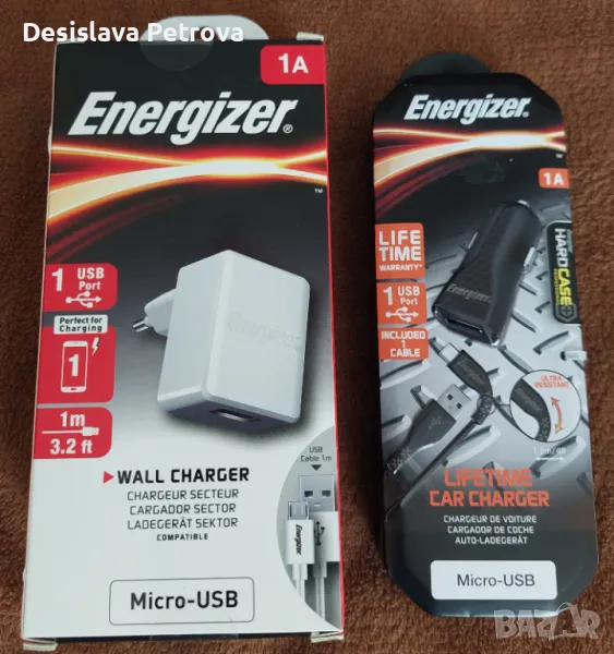 Стенно зарядно USB A  към USB micro,с ПОДАРЪК- зарядно за кола , снимка 1