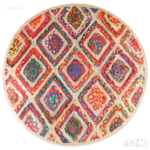 vidaXL Перящ се килим многоцветен Ø 120 см противоплъзгащ(SKU:136590), снимка 1