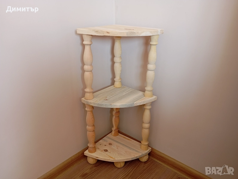 Ъглова етажерка (натурална) !!!, снимка 1