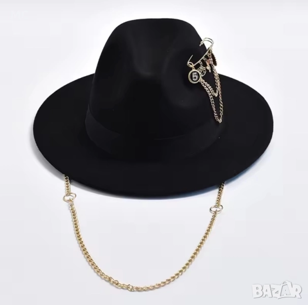 Черна шапка  федора , снимка 1