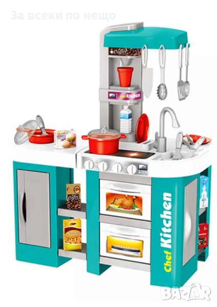 ✨Детска кухня със светещи керамични котлони, реалистични звуци и мивка с течаща вода, снимка 1