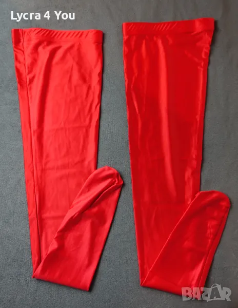 M/L червени чорапи 80 ден плътност от ликра и сатен, снимка 1