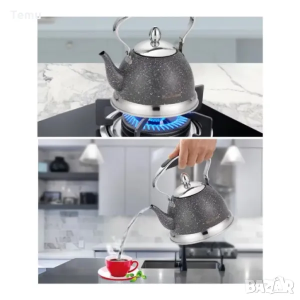 Висококачествен чайник с фина цедка, 1L, снимка 1