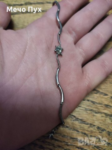 Сребърна полутвърда гривна (93), снимка 3 - Гривни - 39492706