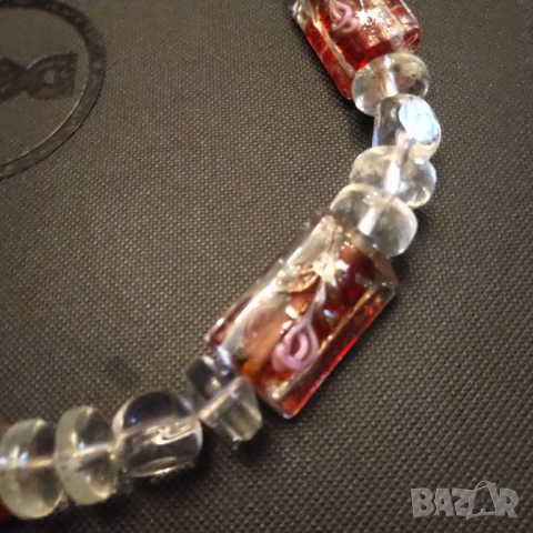 Изумителна антикварна огърлица стъкло ,кристал арт деко                          , снимка 8 - Колиета, медальони, синджири - 36500207