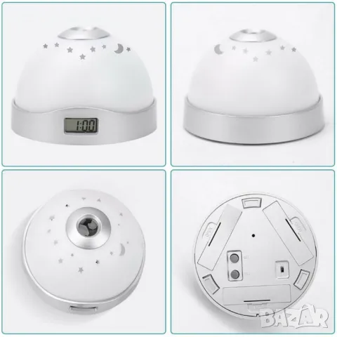 Детска лампа с прожектор нощно небе, Часовник, Многоцветна, Night lamp, Multi colored night sky, снимка 18 - Други - 50114643