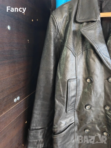 Черно кожено дамско манто, снимка 4 - Палта, манта - 53162266