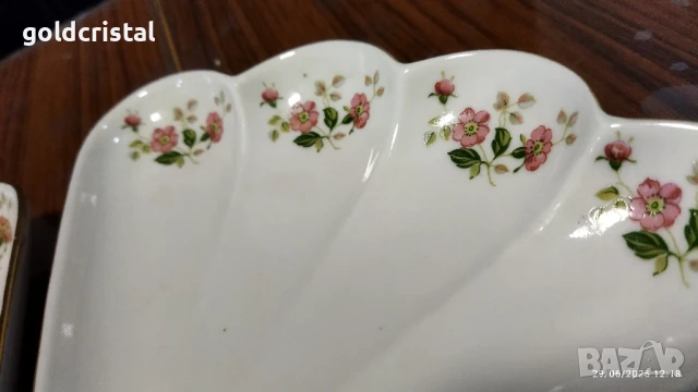 Стар български порцелан Изида чинии с лъжички , снимка 5 - Антикварни и старинни предмети - 38583169