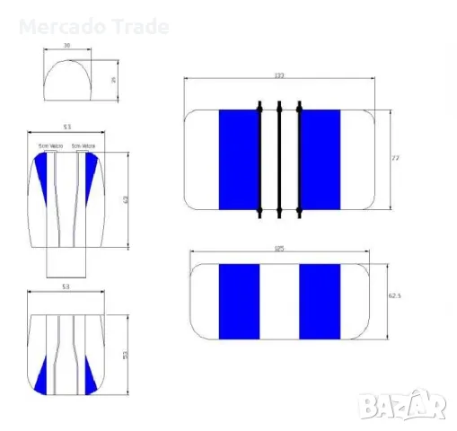 Универсални калъфи за предни и задни седалки на автомобил, Тaxi делима задна седалка, 8ч., Черно, снимка 7 - Аксесоари и консумативи - 50056176
